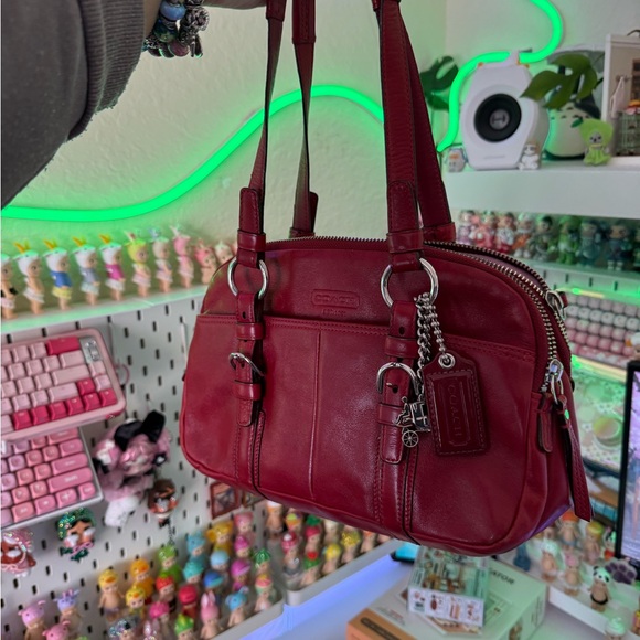 Coach Red Bonnie Satchel Double Zip - Picture 9 of 11